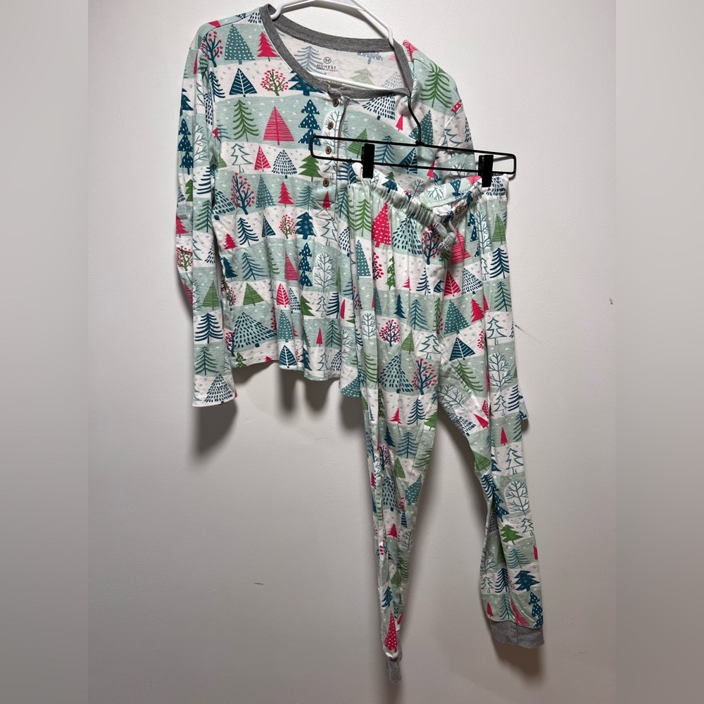 Honest Company Festive Trees pajamas